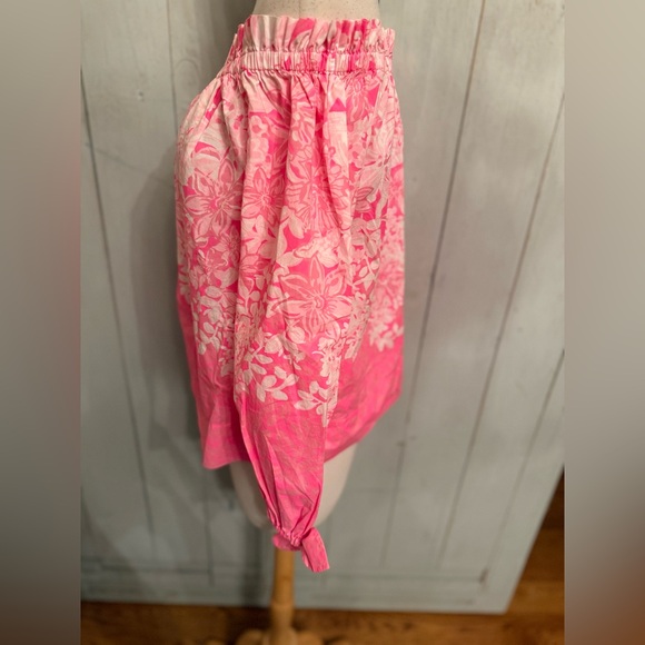Lilly Pulitzer Jamie Lynn 3/4 Tie Sleeve‎ Off The Shoulder Top Blouse Sz-S NWOT - Picture 8 of 11